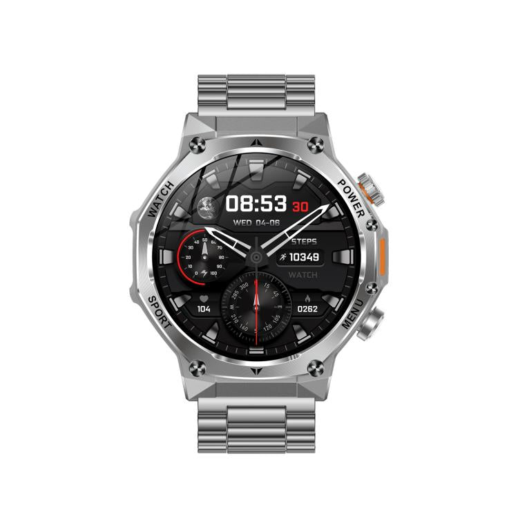 AK82 BT Call Smart Watch, Support Blood Oxygen / Blood Pressure / Heart Rate / Sports Health Monitoring Fitness Tracker(Silver Steel) - Smart Watches by buy2fix | Online Shopping UK | buy2fix