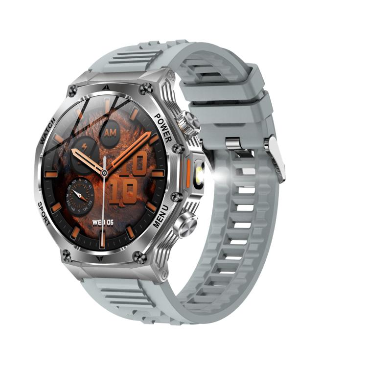 AK82 BT Call Smart Watch, Support Blood Oxygen / Blood Pressure / Heart Rate / Sports Health Monitoring Fitness Tracker(Silver Grey Silicone) - Smart Watches by buy2fix | Online Shopping UK | buy2fix