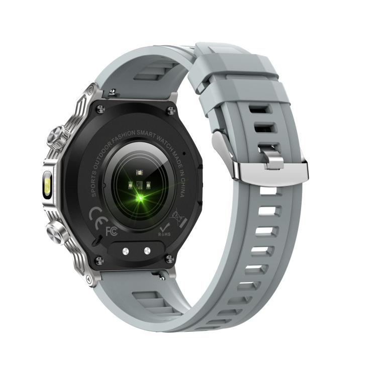 AK82 BT Call Smart Watch, Support Blood Oxygen / Blood Pressure / Heart Rate / Sports Health Monitoring Fitness Tracker(Silver Grey Silicone) - Smart Watches by buy2fix | Online Shopping UK | buy2fix