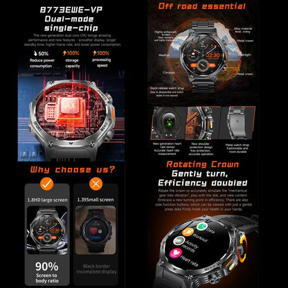 AK82 BT Call Smart Watch, Support Blood Oxygen / Blood Pressure / Heart Rate / Sports Health Monitoring Fitness Tracker(Space Gray  Steel) - Smart Watches by buy2fix | Online Shopping UK | buy2fix