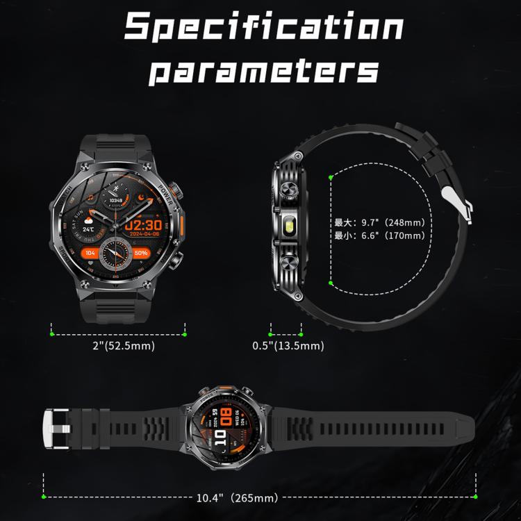 AK82 BT Call Smart Watch, Support Blood Oxygen / Blood Pressure / Heart Rate / Sports Health Monitoring Fitness Tracker(Space Gray  Steel) - Smart Watches by buy2fix | Online Shopping UK | buy2fix