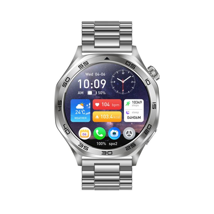 AK83 BT Call Smart Watch, Support Blood Pressure / Heart Rate / Sports Health Monitoring Fitness Tracker(Steel 3-Bead Steel) - Smart Watches by buy2fix | Online Shopping UK | buy2fix