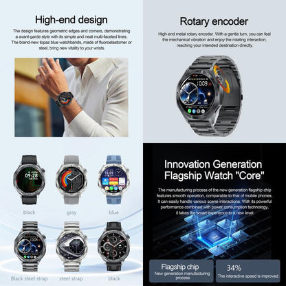 AK83 BT Call Smart Watch, Support Blood Pressure / Heart Rate / Sports Health Monitoring Fitness Tracker(Steel 3-Bead Steel) - Smart Watches by buy2fix | Online Shopping UK | buy2fix