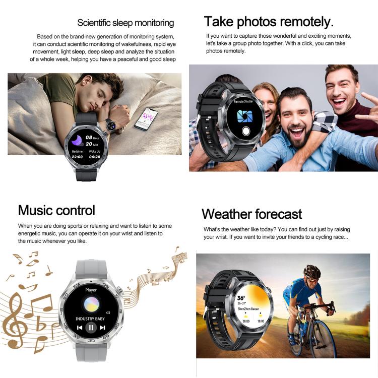 AK83 BT Call Smart Watch, Support Blood Pressure / Heart Rate / Sports Health Monitoring Fitness Tracker(Steel 3-Bead Steel) - Smart Watches by buy2fix | Online Shopping UK | buy2fix