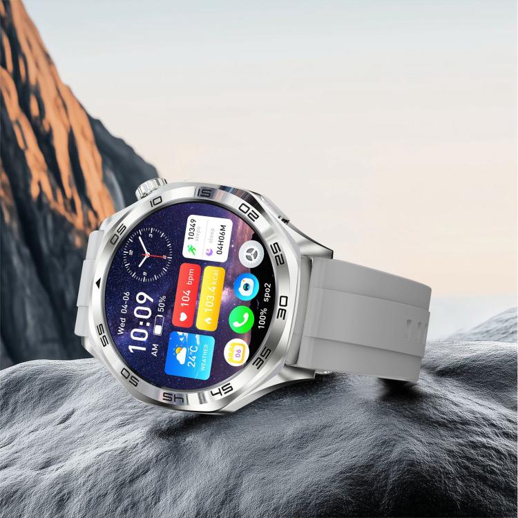 AK83 BT Call Smart Watch, Support Blood Pressure / Heart Rate / Sports Health Monitoring Fitness Tracker(Steel Grey Silicone) - Smart Watches by buy2fix | Online Shopping UK | buy2fix