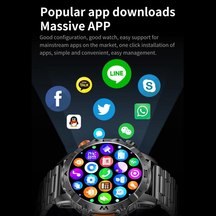 BH11 4G LTE Android 8.1 Smart Watch, 2GB+16GB, Unisoc 8541 Quad Core, Support Heart Rate / Blood Oxygen(Black Silicone) - Smart Watches by buy2fix | Online Shopping UK | buy2fix