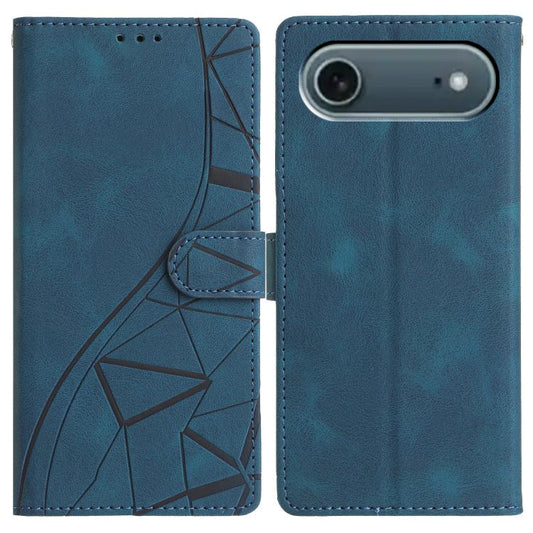 For iPhone Air Triangles Embossed Leather Phone Case(Blue) - iPhone Air Cases by buy2fix | Online Shopping UK | buy2fix