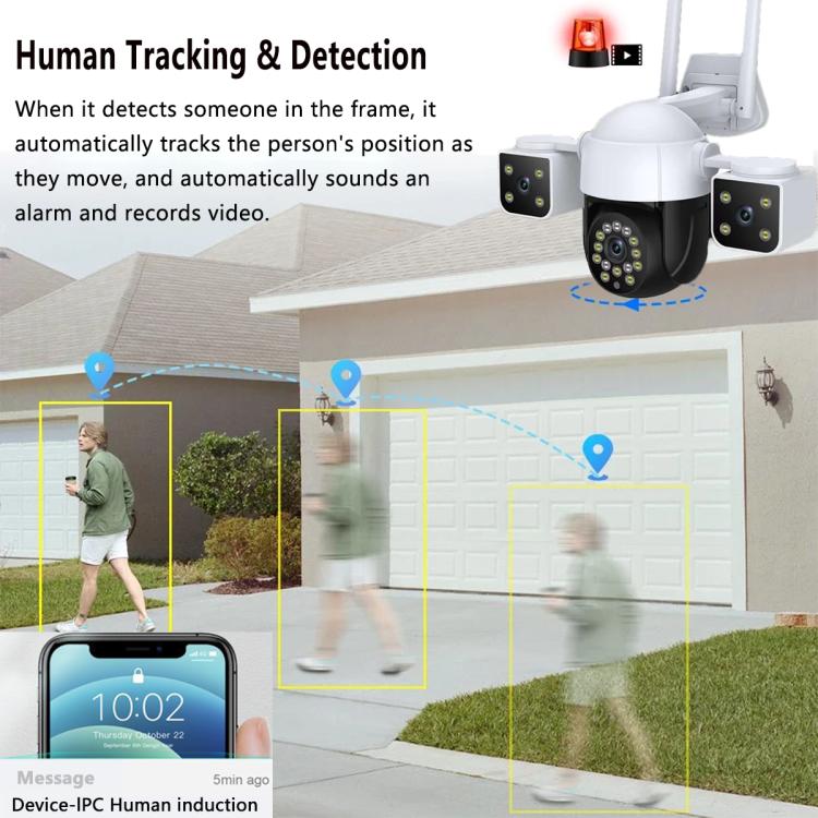 QX155 6MP Triple Camera WiFi Version Supports Humanoid Detection(UK Plug) - Wireless Camera by buy2fix | Online Shopping UK | buy2fix
