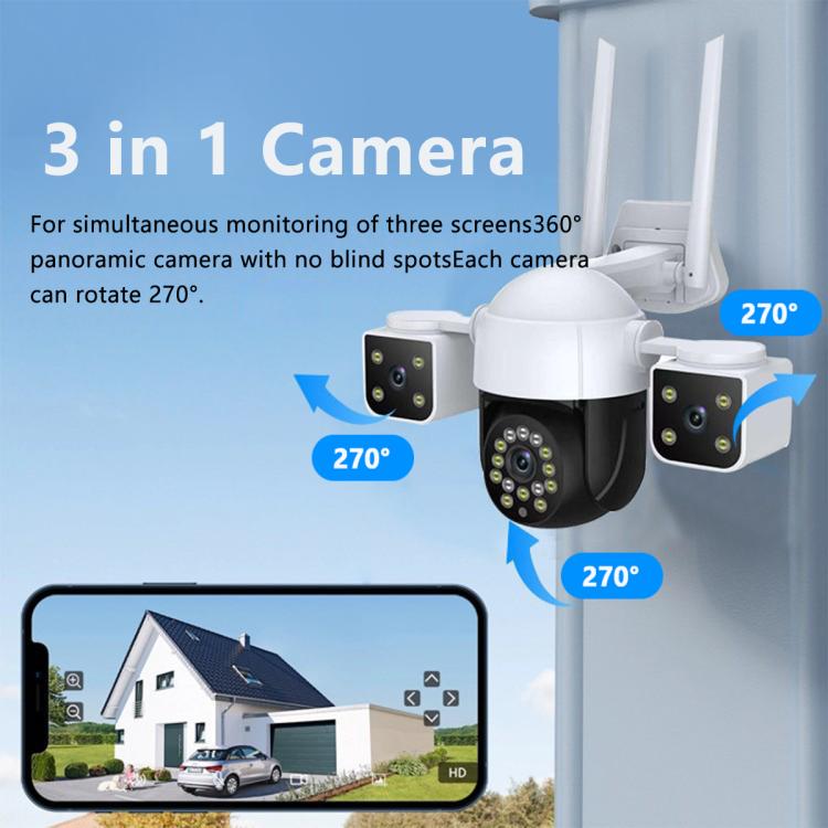 QX155 6MP Triple Camera SE Asia 4G Version Supports Humanoid Detection(AU Plug) - Wireless Camera by buy2fix | Online Shopping UK | buy2fix