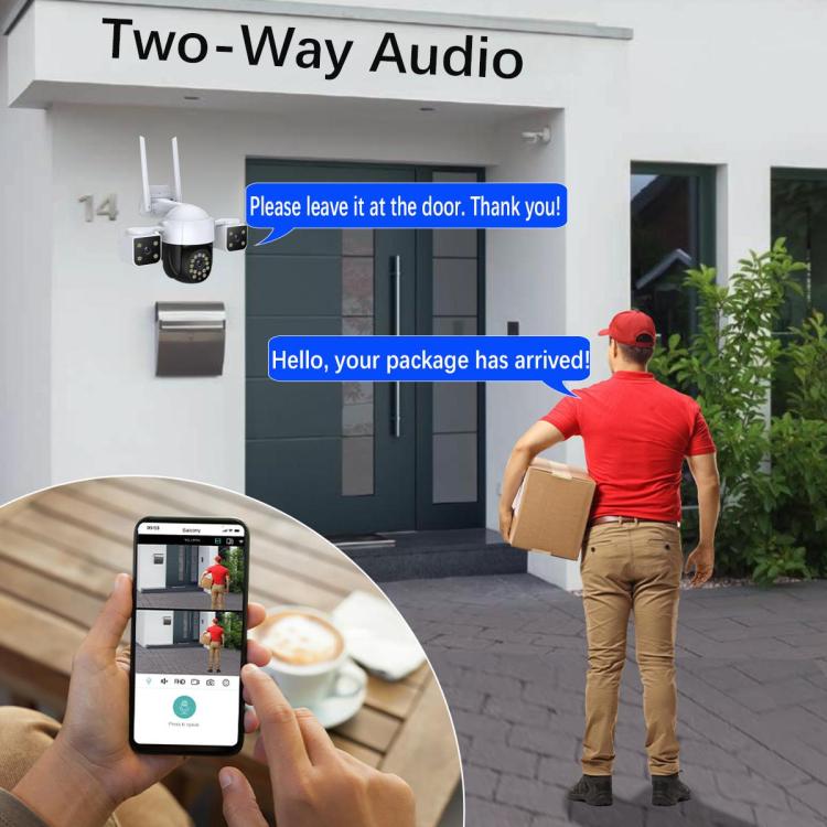 QX155 6MP Triple Camera SE Asia 4G Version Supports Humanoid Detection(EU Plug) - Wireless Camera by buy2fix | Online Shopping UK | buy2fix