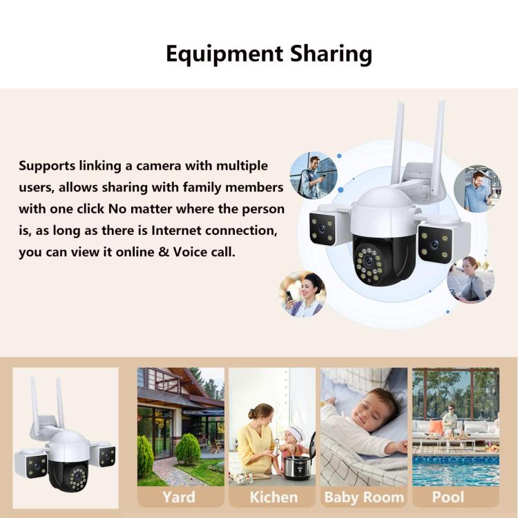 QX155 6MP Triple Camera SE Asia 4G Version Supports Humanoid Detection(AU Plug) - Wireless Camera by buy2fix | Online Shopping UK | buy2fix