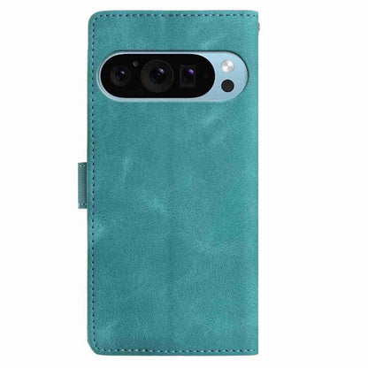 For Google Pixel 10 Pro Skin Feel Embossed Feather Leather Phone Case(Green) - Google Cases by buy2fix | Online Shopping UK | buy2fix