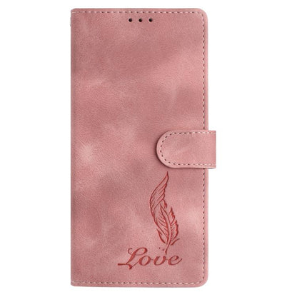 For Google Pixel 10 Pro Skin Feel Embossed Feather Leather Phone Case(Pink) - Google Cases by buy2fix | Online Shopping UK | buy2fix