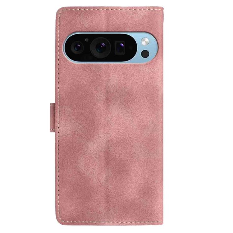 For Google Pixel 10 Pro Skin Feel Embossed Feather Leather Phone Case(Pink) - Google Cases by buy2fix | Online Shopping UK | buy2fix