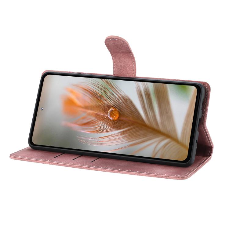 For Google Pixel 10 Pro Skin Feel Embossed Feather Leather Phone Case(Pink) - Google Cases by buy2fix | Online Shopping UK | buy2fix