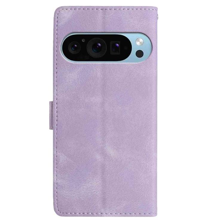 For Google Pixel 10 Pro Skin Feel Embossed Feather Leather Phone Case(Purple) - Google Cases by buy2fix | Online Shopping UK | buy2fix