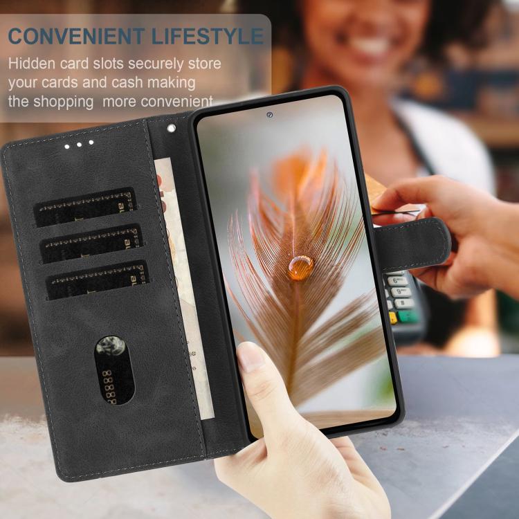 For Google Pixel 10 Skin Feel Embossed Feather Leather Phone Case(Black) - Google Cases by buy2fix | Online Shopping UK | buy2fix