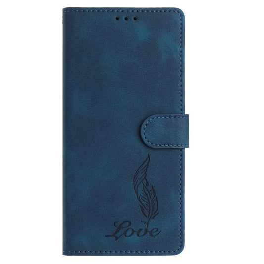 For Google Pixel 10 Skin Feel Embossed Feather Leather Phone Case(Dark Blue) - Google Cases by buy2fix | Online Shopping UK | buy2fix