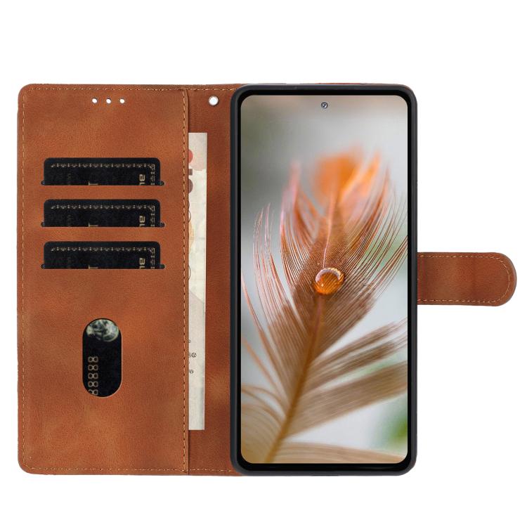 For Google Pixel 10 Skin Feel Embossed Feather Leather Phone Case(Brown) - Google Cases by buy2fix | Online Shopping UK | buy2fix