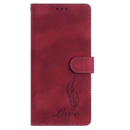 For Google Pixel 10 Skin Feel Embossed Feather Leather Phone Case(Red) - Google Cases by buy2fix | Online Shopping UK | buy2fix