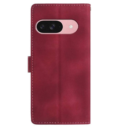 For Google Pixel 10 Skin Feel Embossed Feather Leather Phone Case(Red) - Google Cases by buy2fix | Online Shopping UK | buy2fix