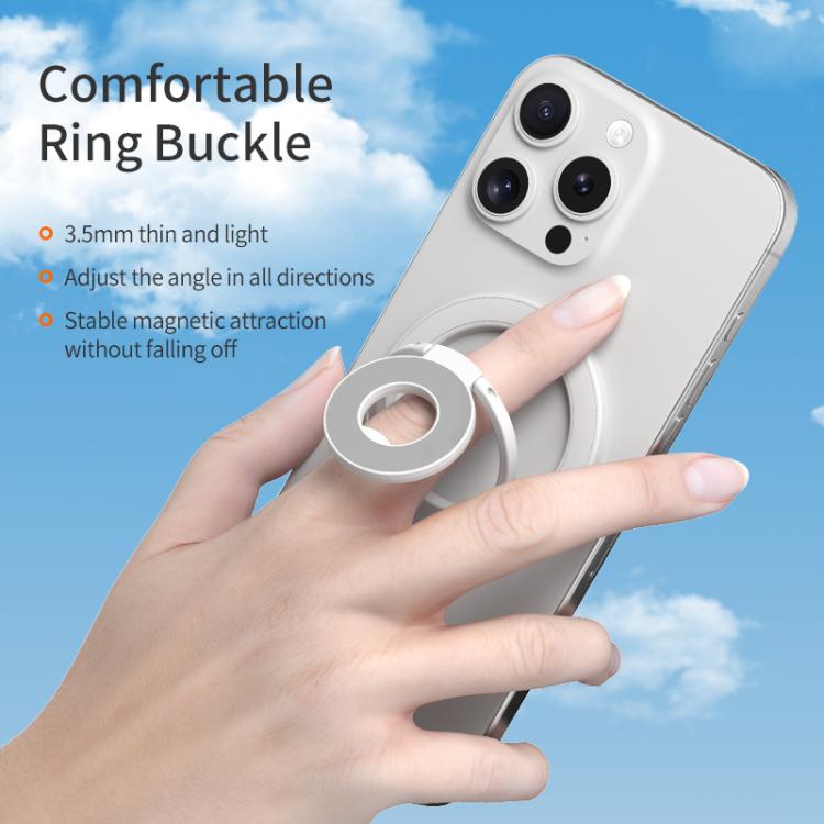Triple Folding MagSafe Double-Sided Magnetic Phone Ring Holder(White) - Ring Holder by buy2fix | Online Shopping UK | buy2fix