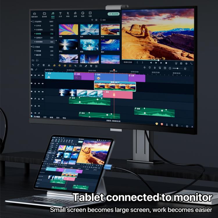 YCE-V286 Type-C to PD3.0 and HDMI 8K Adapter Cable(Blue) - Cable by buy2fix | Online Shopping UK | buy2fix