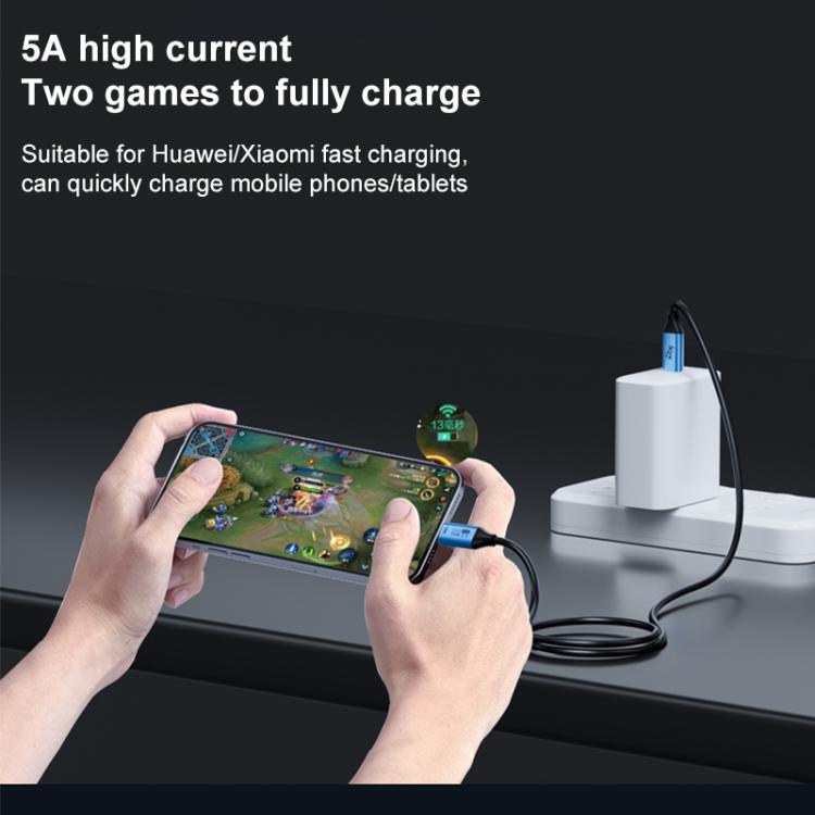 YCE-V292B 100W Type-C to Type-C with E-marker Full Function Data Cable, Length: 1.8m(Blue) - USB-C & Type-C Cable by buy2fix | Online Shopping UK | buy2fix