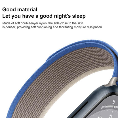 For Apple Watch 46mm / 49mm / 45mm / 44mm xDfind Dual-Section Loop Nylon Watch Band(Green Grey) - Watch Bands by xDfind | Online Shopping UK | buy2fix