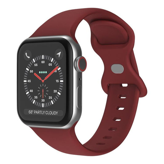 For Apple Watch 46mm / 49mm / 45mm / 44mm xDfind Butterfly Buckle Silicone Watch Band(Wine Red) - Watch Bands by xDfind | Online Shopping UK | buy2fix