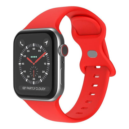 For Apple Watch 42mm / 41mm / 40mm / 38mm xDfind Butterfly Buckle Silicone Watch Band(Red) - Watch Bands by xDfind | Online Shopping UK | buy2fix