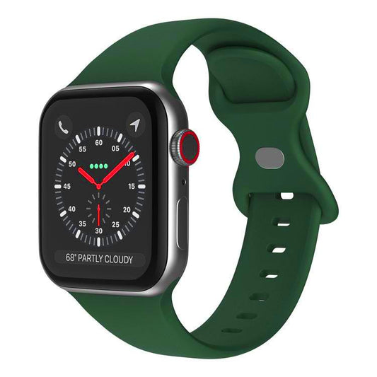 For Apple Watch 42mm / 41mm / 40mm / 38mm xDfind Butterfly Buckle Silicone Watch Band(Dark Green) - Watch Bands by xDfind | Online Shopping UK | buy2fix
