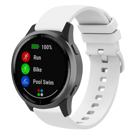 20mm xDfind Flat Pure Color Silicone Watch Band(White)