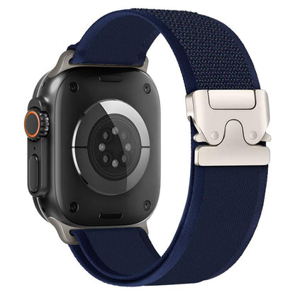 For Apple Watch 42mm / 41mm / 40mm / 38mm xDfind Titanium Buckle Snap Button Loop Nylon Watch Band(Navy Blue) - Watch Bands by xDfind | Online Shopping UK | buy2fix