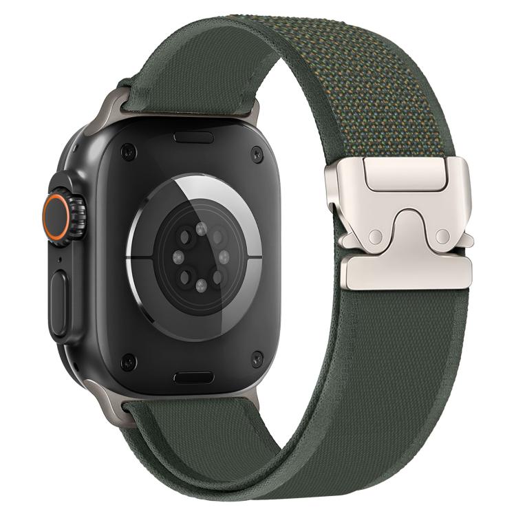 For Apple Watch 42mm / 41mm / 40mm / 38mm xDfind Titanium Buckle Snap Button Loop Nylon Watch Band(Green) - Watch Bands by xDfind | Online Shopping UK | buy2fix