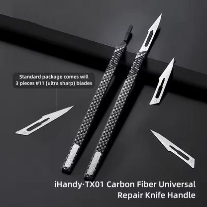 QianLi TX01 Carbon Fibre Non-Magnetic Anti-Static Universal Knife Handle - Tool Kits by QIANLI | Online Shopping UK | buy2fix