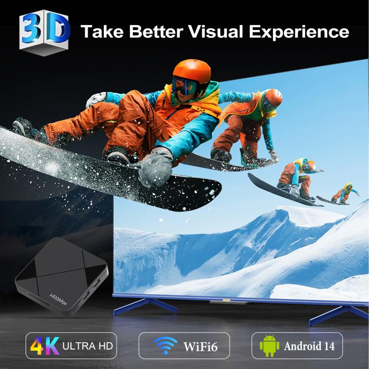 H96Max 4K UHD Android 14 Smart TV Box with Remote Control, RK3518 Quad-Core 2GB+8GB(US Plug) - Others by buy2fix | Online Shopping UK | buy2fix