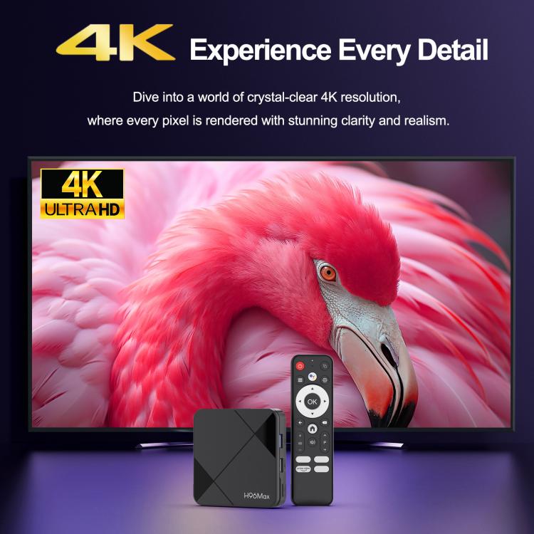 H96Max 4K UHD Android 14 Smart TV Box with Remote Control, RK3518 Quad-Core 2GB+8GB(EU Plug) - Others by buy2fix | Online Shopping UK | buy2fix