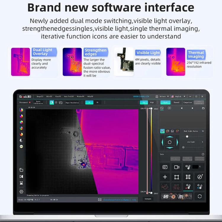 QianLi L256 iStele Dual-spectral Thermal Camera Short Circuit Thermometer - Test Tools by QIANLI | Online Shopping UK | buy2fix