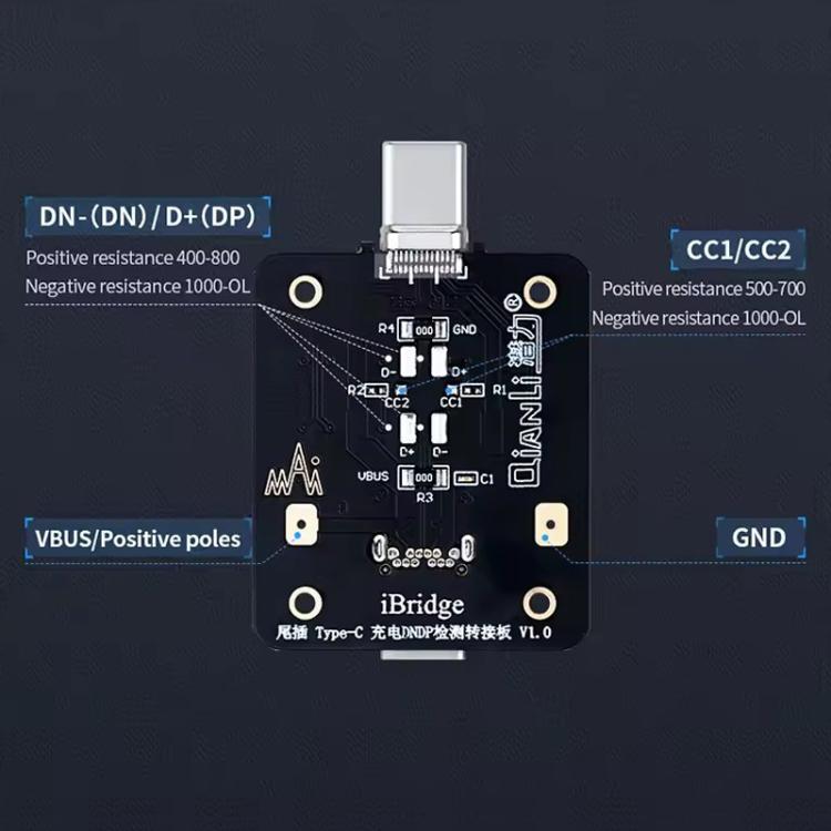 QianLi iBridge Tail Plug Charging DNDP Detection Epitaxial Board, Model:Type-C - Test Tools by QIANLI | Online Shopping UK | buy2fix
