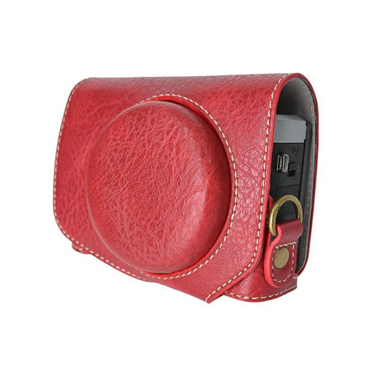 For Canon G7 X Mark III / G7X3 Retro Litchi Texture Leather Full Body Camera Case Bag with Strap(Red) - Leather Bag by buy2fix | Online Shopping UK | buy2fix