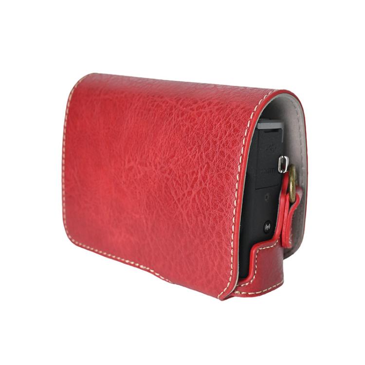 For Canon G7 X Mark III / G7X3 Retro Litchi Texture Leather Full Body Camera Case Bag with Strap(Red) - Leather Bag by buy2fix | Online Shopping UK | buy2fix