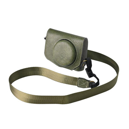 For Canon G7 X Mark III / G7X3 Retro Litchi Texture Leather Full Body Camera Case Bag with Strap(Green) - Leather Bag by buy2fix | Online Shopping UK | buy2fix