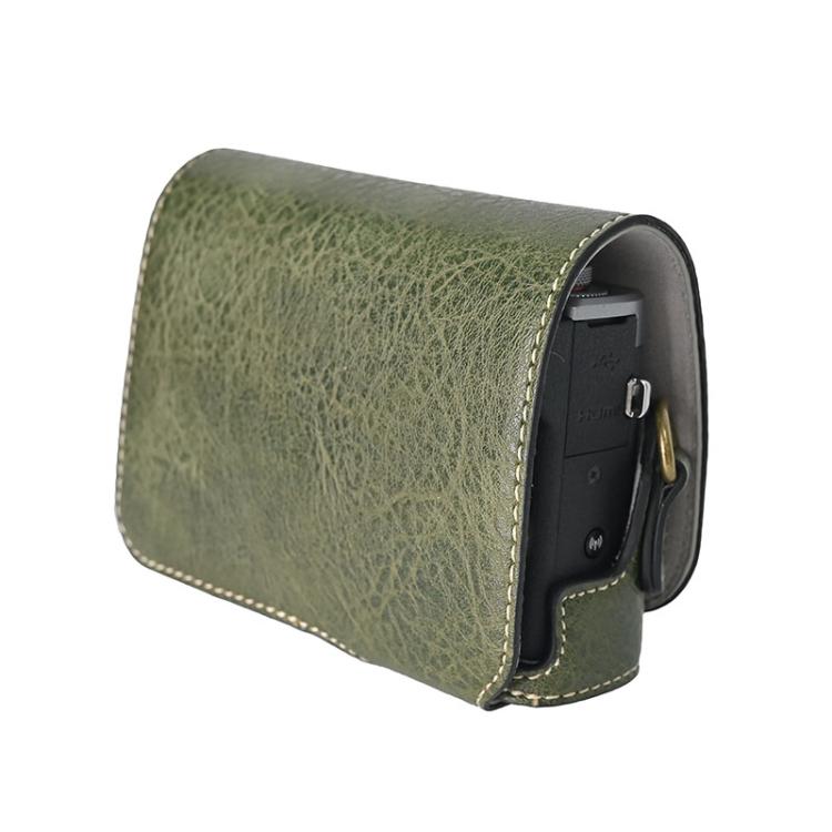 For Canon G7 X Mark III / G7X3 Retro Litchi Texture Leather Full Body Camera Case Bag with Strap(Green) - Leather Bag by buy2fix | Online Shopping UK | buy2fix