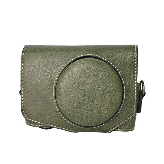 For Canon PowerShot SX740 HS Retro Litchi Texture Leather Full Body Camera Case Bag with Strap(Green) - Leather Bag by buy2fix | Online Shopping UK | buy2fix