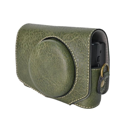For Canon PowerShot SX740 HS Retro Litchi Texture Leather Full Body Camera Case Bag with Strap(Green) - Leather Bag by buy2fix | Online Shopping UK | buy2fix