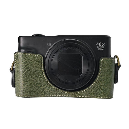 For Canon PowerShot SX740 HS Retro Litchi Texture Leather Full Body Camera Case Bag with Strap(Green) - Leather Bag by buy2fix | Online Shopping UK | buy2fix