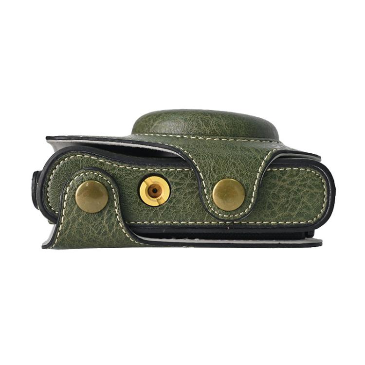 For Canon PowerShot SX740 HS Retro Litchi Texture Leather Full Body Camera Case Bag with Strap(Green) - Leather Bag by buy2fix | Online Shopping UK | buy2fix