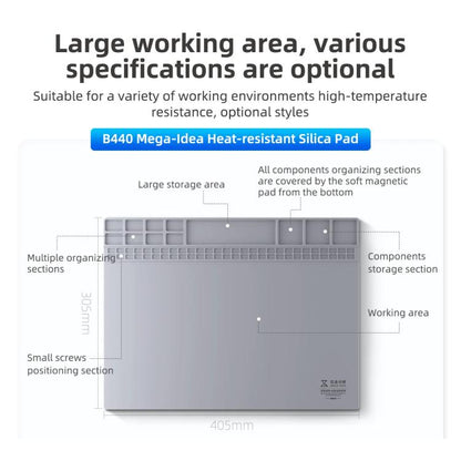 Mega-Idea B440 Desktop Insulation Heat-Resistant Silicone Pad - Working Mat by buy2fix | Online Shopping UK | buy2fix