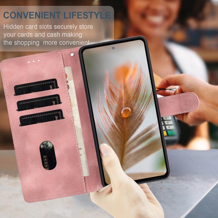 For iPhone Air Skin Feel Embossed Feather Leather Phone Case(Pink) - iPhone Air Cases by buy2fix | Online Shopping UK | buy2fix